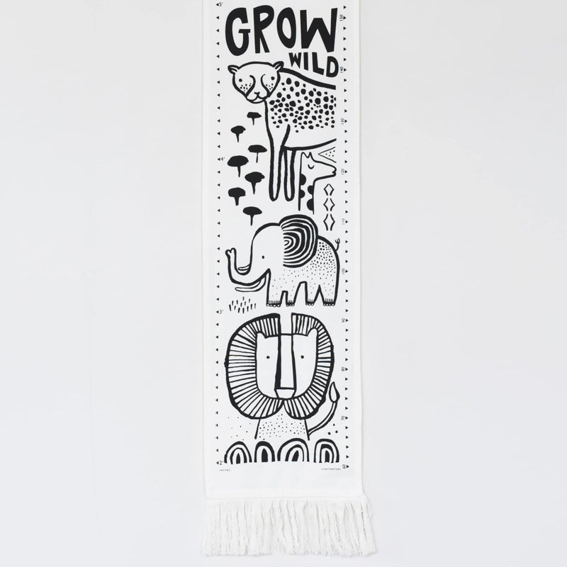 Wee Gallery Canvas Growth Chart for Kids, Toddler Height Tracker Ruler, 44x13 Inches Nursery Wall Hanging Decor, Organic Cotton Growth Chart, Modern Keepsake for Home or Playroom, Safari - Image 5